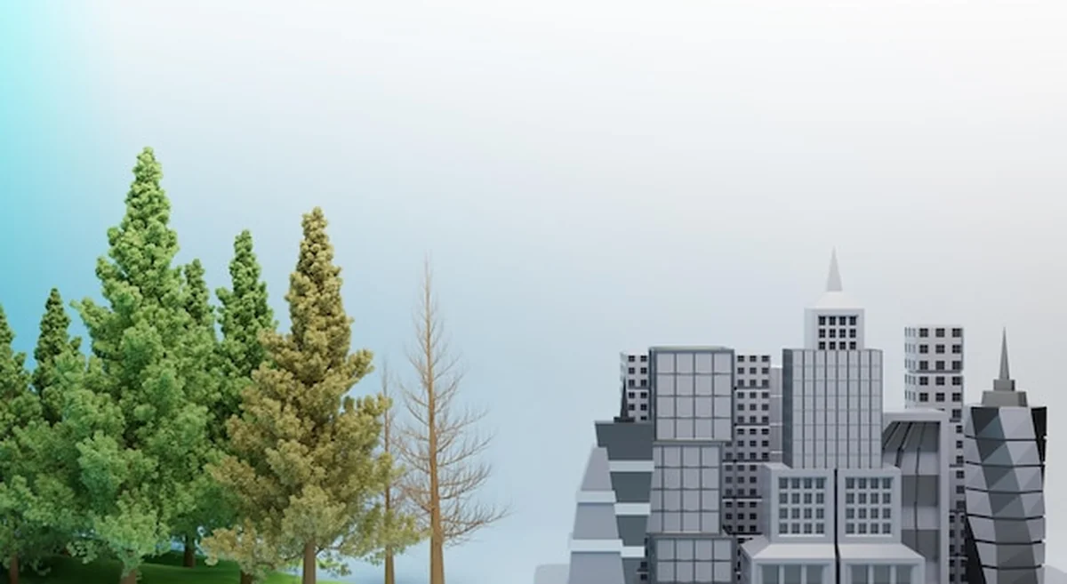 Koncepcja dnia ochrony środowiska z miastem ekologicznym