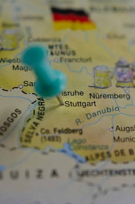 Mapa turystyczna Stuttgartu w Niemczech